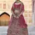 Pink Heavy embroidery with Hand Worked Pure velvet semi stitched lehenga