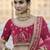 Delightful Pink hand work and heavy embroidered velvet Semi Stitched wedding Lehenga