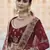 Maroon Heavy embroidery with Hand Worked Pure velvet semi stitched lehenga