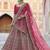 Pink Heavy embroidery with Hand Worked Pure velvet semi stitched lehenga