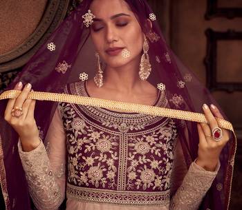 Baby-pink embroidered net salwar 4