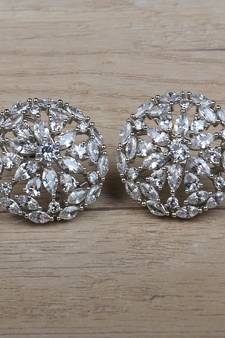 Rhodium Plated CZ Embellished American Diamond Earrings 216ED624