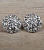 Rhodium Plated CZ Embellished American Diamond Earrings 216ED624