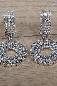 Rhodium Plated CZ Embellished American Diamond Earrings 216ED626