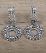 Rhodium Plated CZ Embellished American Diamond Earrings 216ED626