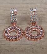 Rose Gold Plated CZ Embellished American Diamond Earrings 216ED627