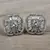 Rhodium Plated Mint Stone Embellished American Diamond Earring 216ED630
