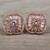 Rose Gold Plated Pink Embellished American Diamond Earrings 216ED631