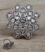 Rhodium Plated Adjustable American Diamond Ring 216ED636