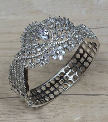 Rhodium Plated CZ Embellished American Diamond Bracelet BD599 1