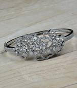 Rhodium Plated CZ Embellished American Diamond Bracelet BD604