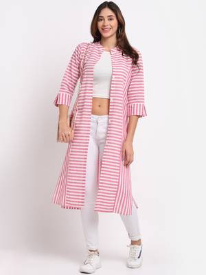 Largish Cotton Pink Straight Shrug 1