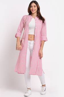 Largish Cotton Pink Straight Shrug