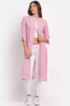 Largish Cotton Pink Straight Shrug