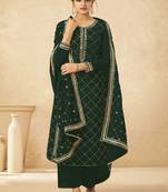 Green embroidered georgette salwar