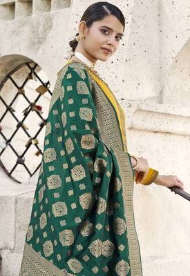 Yellow embroidered georgette salwar 3