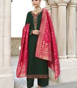 Green embroidered georgette salwar