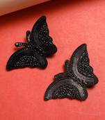 Black crystal hair-accessories