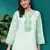 Hand Embroidered Sea Green Cotton Lucknow Chikan Women Short Kurti