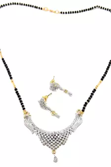 Gold american diamond mangalsutra