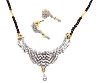 Gold american diamond mangalsutra 3