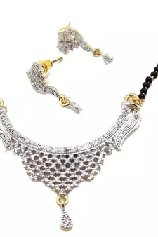 Gold american diamond mangalsutra