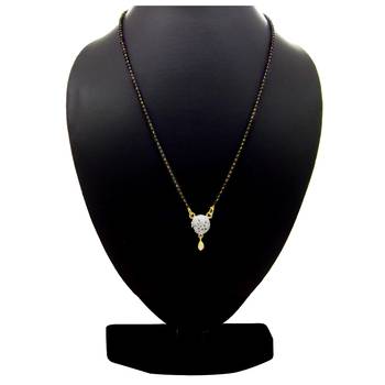Gold american diamond mangalsutra 1