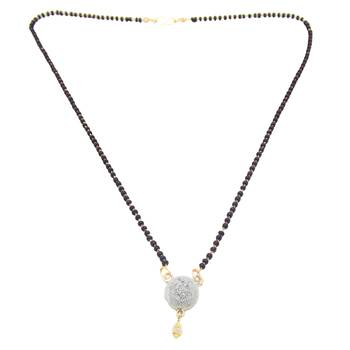 Gold american diamond mangalsutra 2