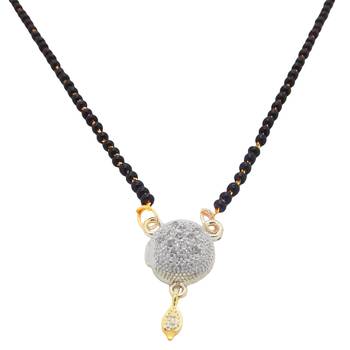 Gold american diamond mangalsutra 3