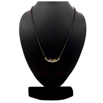 Gold american diamond mangalsutra 1