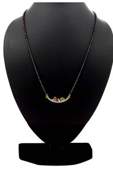 Gold american diamond mangalsutra
