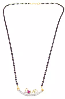 Gold american diamond mangalsutra