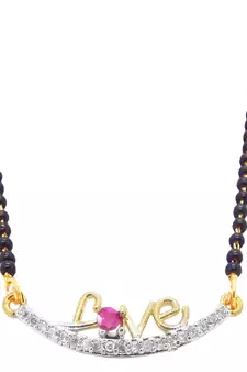 Gold american diamond mangalsutra