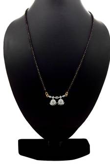 Gold american diamond mangalsutra