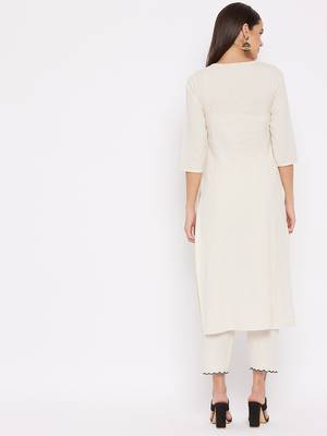 Off-white embroidered cotton salwar 5