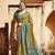 Olive printed brasso saree with blouse