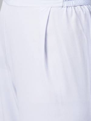 Ahalyaa Women Blue & Silver Printed A-Line Kurta with Palazzos 4