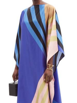 JSDC Striped Printed Satin Silk Kaftan For Women 4