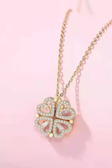 2 IN 1 Gold diamond Magnetic Love necklaces perfect for gift