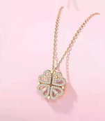 2 IN 1 Gold diamond Magnetic Love necklaces perfect for gift