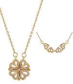 2 IN 1 Gold diamond Magnetic Love necklaces perfect for gift