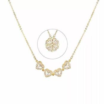 2 IN 1 Gold diamond Magnetic Love necklaces perfect for gift 3