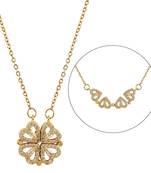  2 in 1 gold diamond magnetic love necklaces perfect for gift