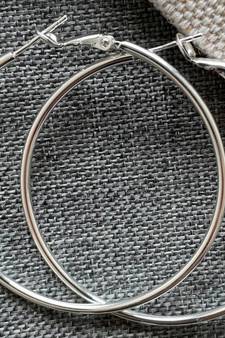  Classic medium sized silver hoops to be bold
