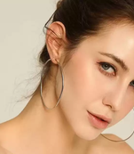 Classic Medium sized silver hoops to be bold