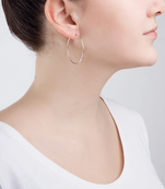 Classic small sized silver hoops to be bold