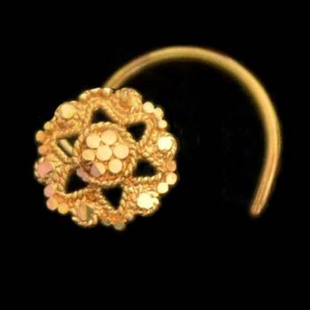 Designer Meenakari Stone Gold nose-ring or Nose Pin 1