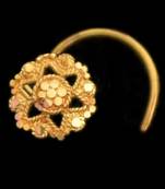 Designer Meenakari Stone Gold nose-ring or Nose Pin