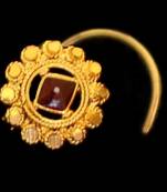 Designer Meenakari Stone Gold nose-ring or Nose Pin