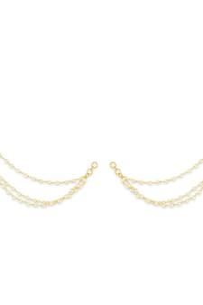 Designer 3 Line Pearl Earchain or Ear Support Earrings pearl hair-accessories